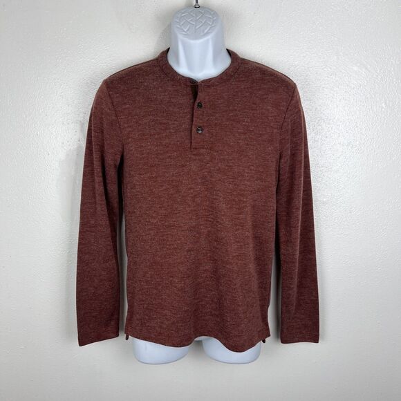 Banana Republic Sweater Men Small Red Long Sleeve Pullover Henley Casual - Picture 12 of 12